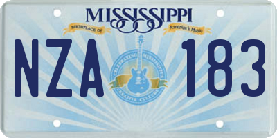 MS license plate NZA183