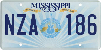 MS license plate NZA186