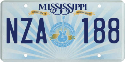 MS license plate NZA188
