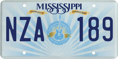 MS license plate NZA189