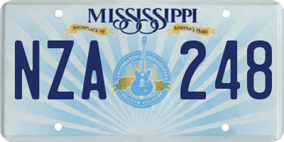 MS license plate NZA248