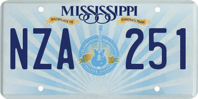 MS license plate NZA251