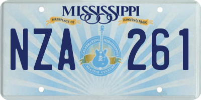 MS license plate NZA261