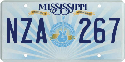 MS license plate NZA267