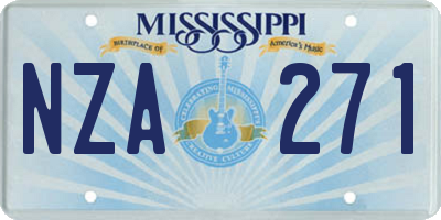 MS license plate NZA271