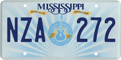 MS license plate NZA272