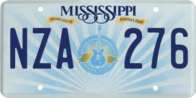 MS license plate NZA276