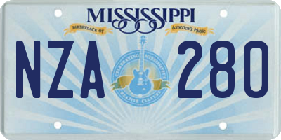 MS license plate NZA280