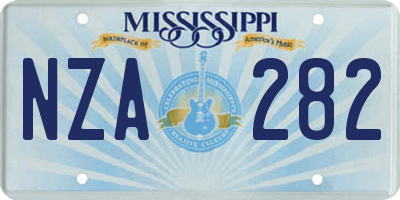 MS license plate NZA282