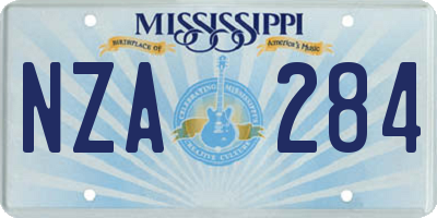 MS license plate NZA284