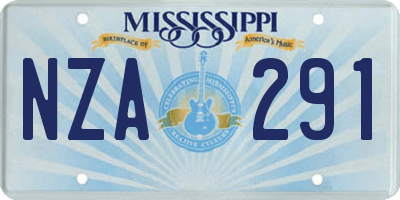 MS license plate NZA291