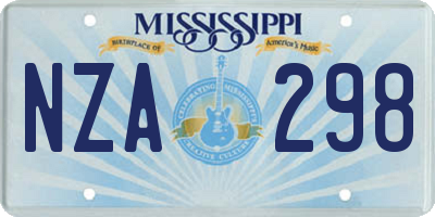 MS license plate NZA298