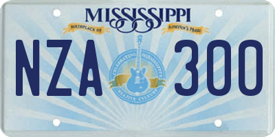 MS license plate NZA300