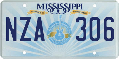 MS license plate NZA306