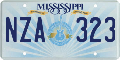MS license plate NZA323