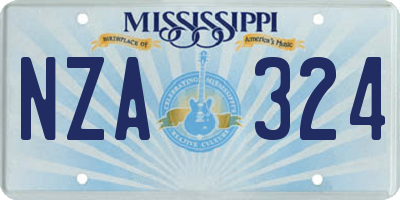 MS license plate NZA324