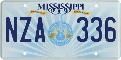 MS license plate NZA336