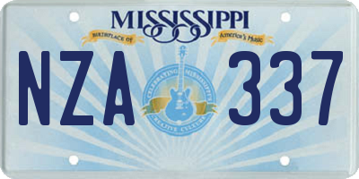 MS license plate NZA337