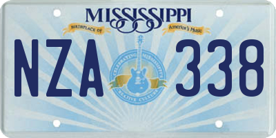 MS license plate NZA338
