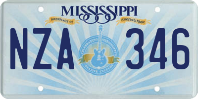 MS license plate NZA346