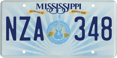 MS license plate NZA348