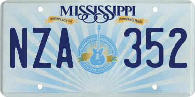 MS license plate NZA352