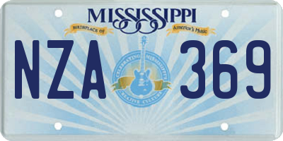 MS license plate NZA369