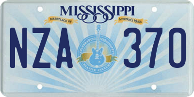 MS license plate NZA370