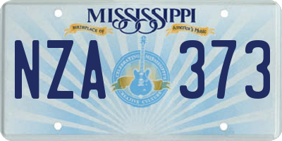 MS license plate NZA373