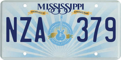 MS license plate NZA379