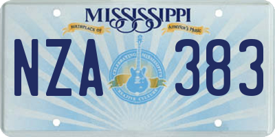 MS license plate NZA383
