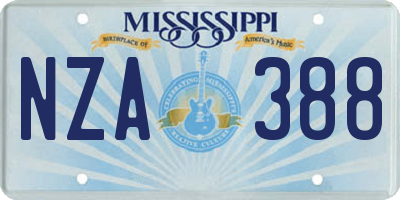 MS license plate NZA388