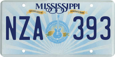 MS license plate NZA393