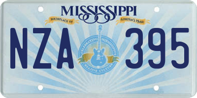MS license plate NZA395