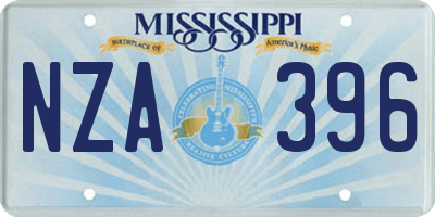 MS license plate NZA396