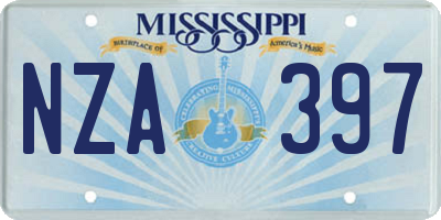 MS license plate NZA397