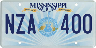 MS license plate NZA400
