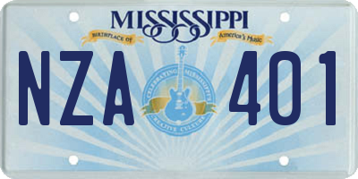 MS license plate NZA401