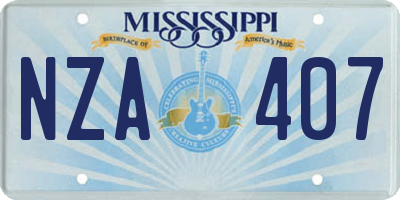 MS license plate NZA407