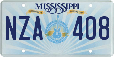 MS license plate NZA408