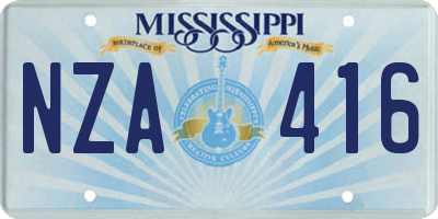 MS license plate NZA416