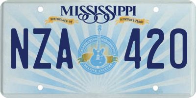 MS license plate NZA420