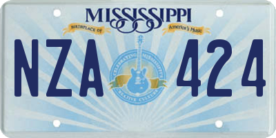 MS license plate NZA424