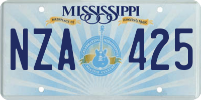 MS license plate NZA425
