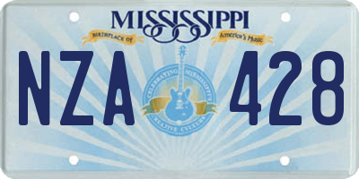 MS license plate NZA428