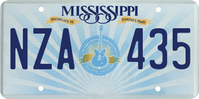 MS license plate NZA435