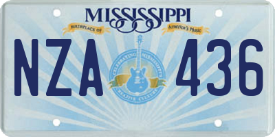 MS license plate NZA436