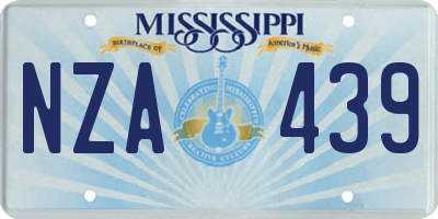 MS license plate NZA439