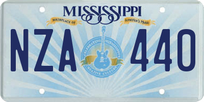 MS license plate NZA440
