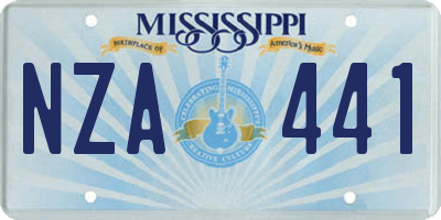 MS license plate NZA441
